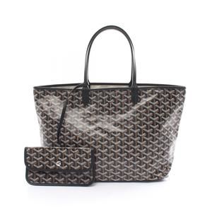 Goyard Saint-Louis Pm Canvas Leather Tote Bag Black White Brown